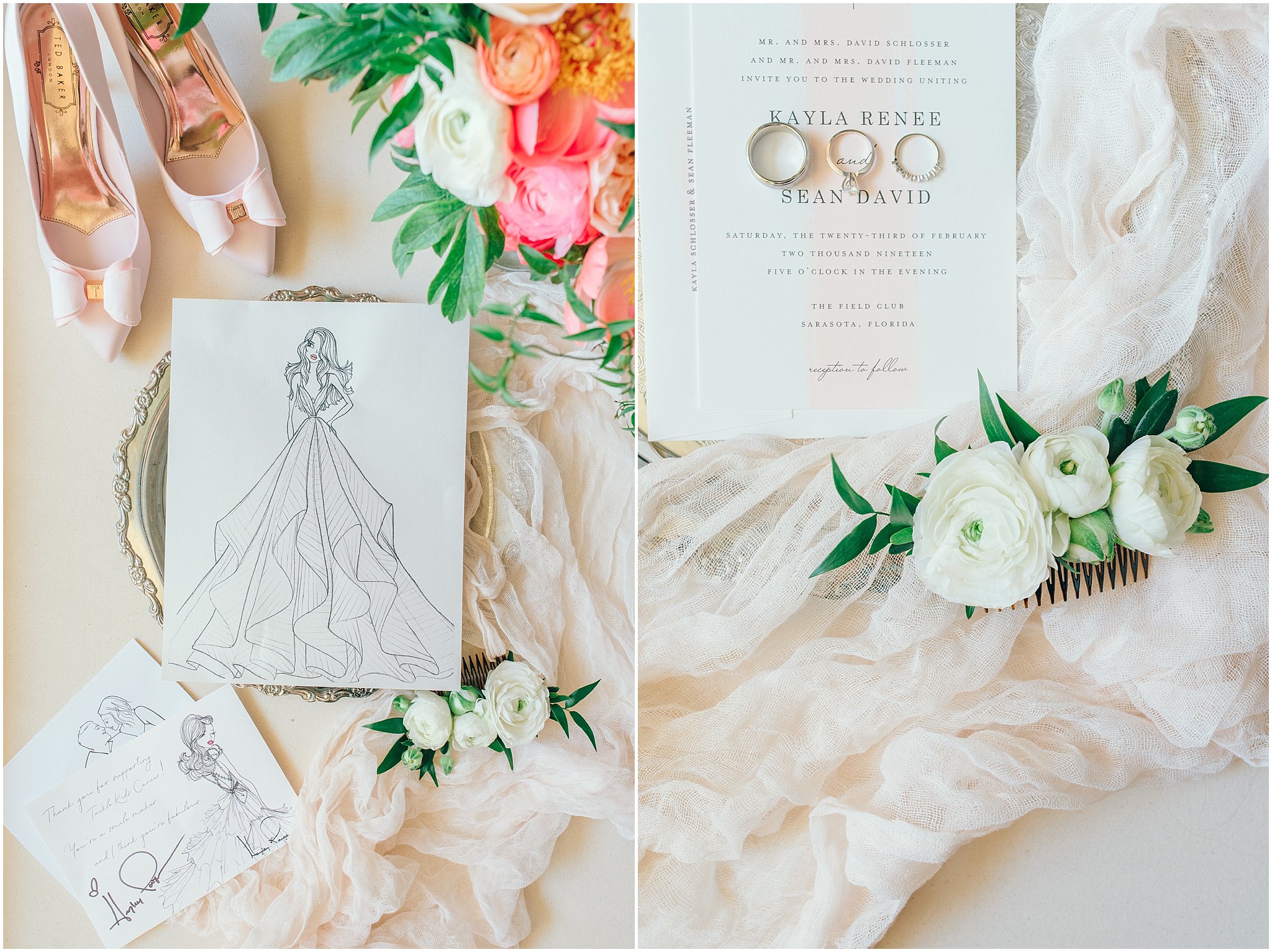 bridal details photo with invitation